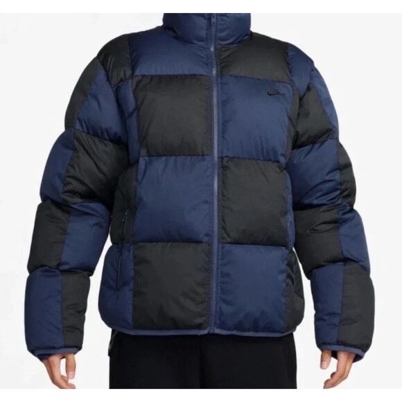 Nike FZ0865-410 Men's Sz XL Blue/Black Checkered Therma-FIT Puffer Jacket - Picture 16 of 16